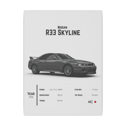 Nissan GT-R R33 Canvas Tile