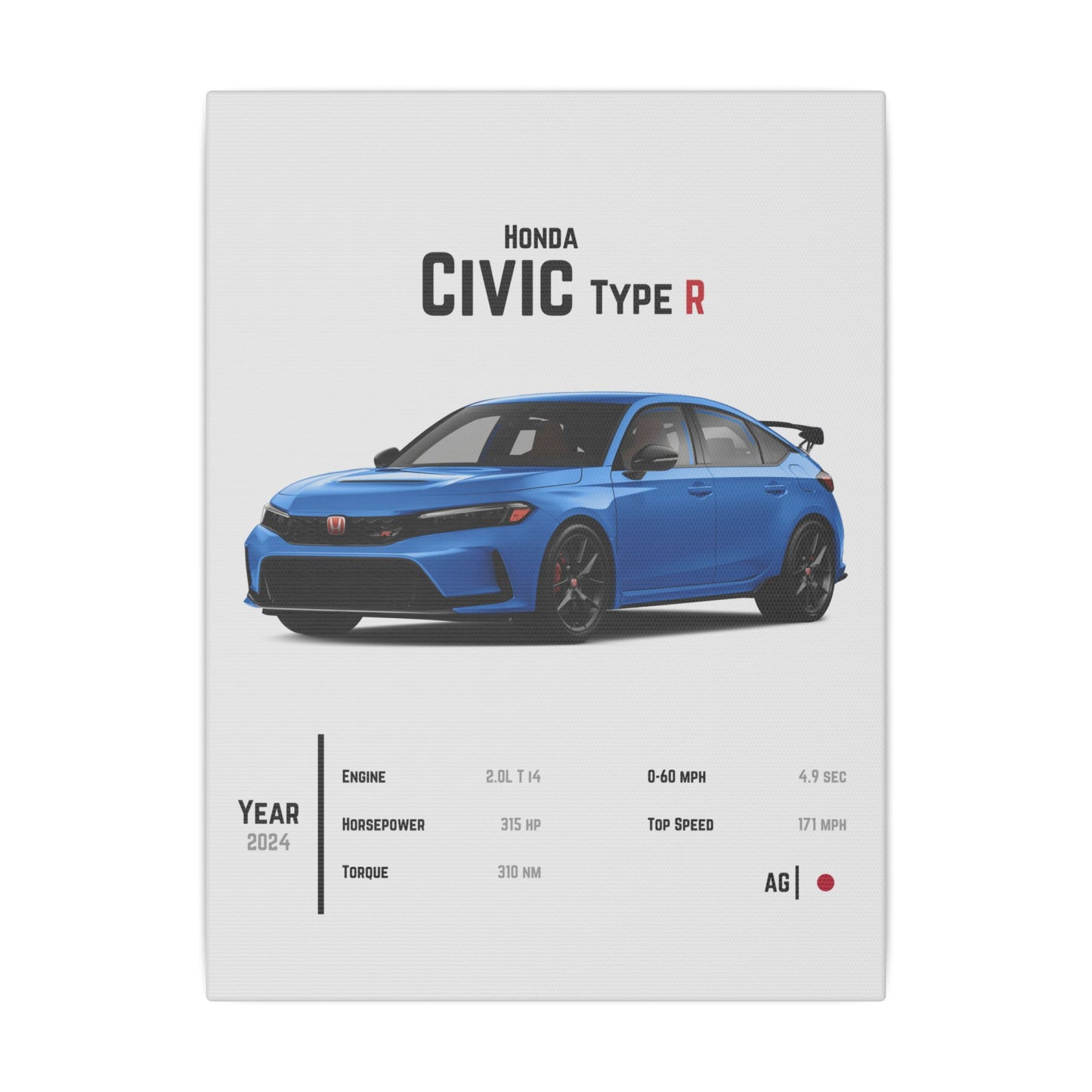 Honda Civic Type R 11th gen Canvas Tile