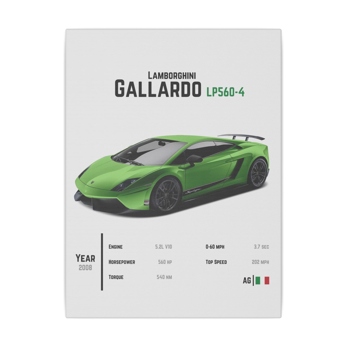 Lamborghini Gallardo SuperLeggera LP560-4 Canvas Tile