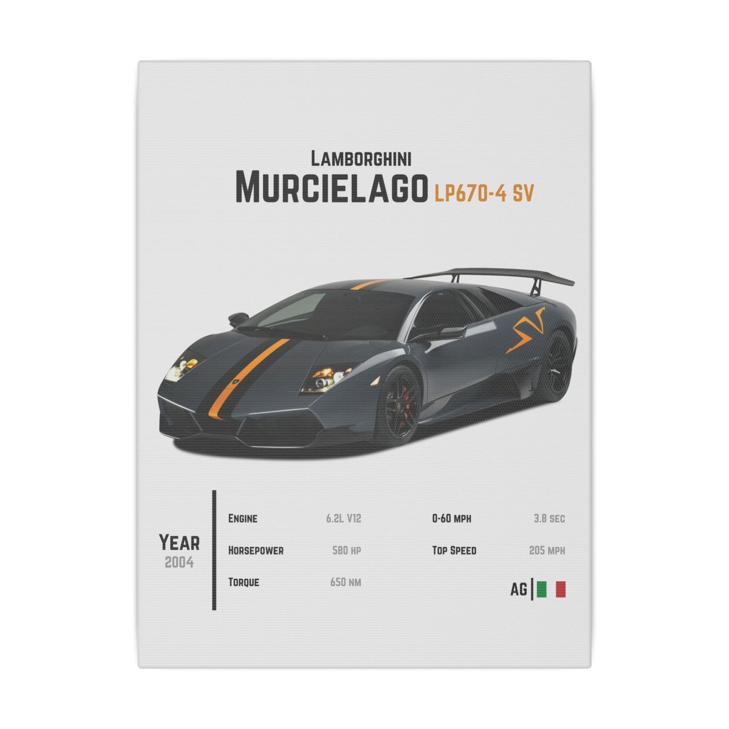 Lamborghini Murcielago LP670-4 SV Canvas Tile