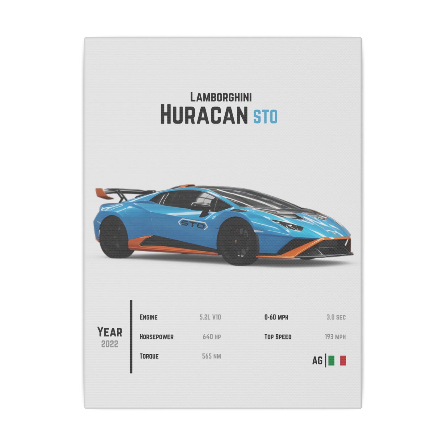 Lamborghini Huracan STO Canvas Tile