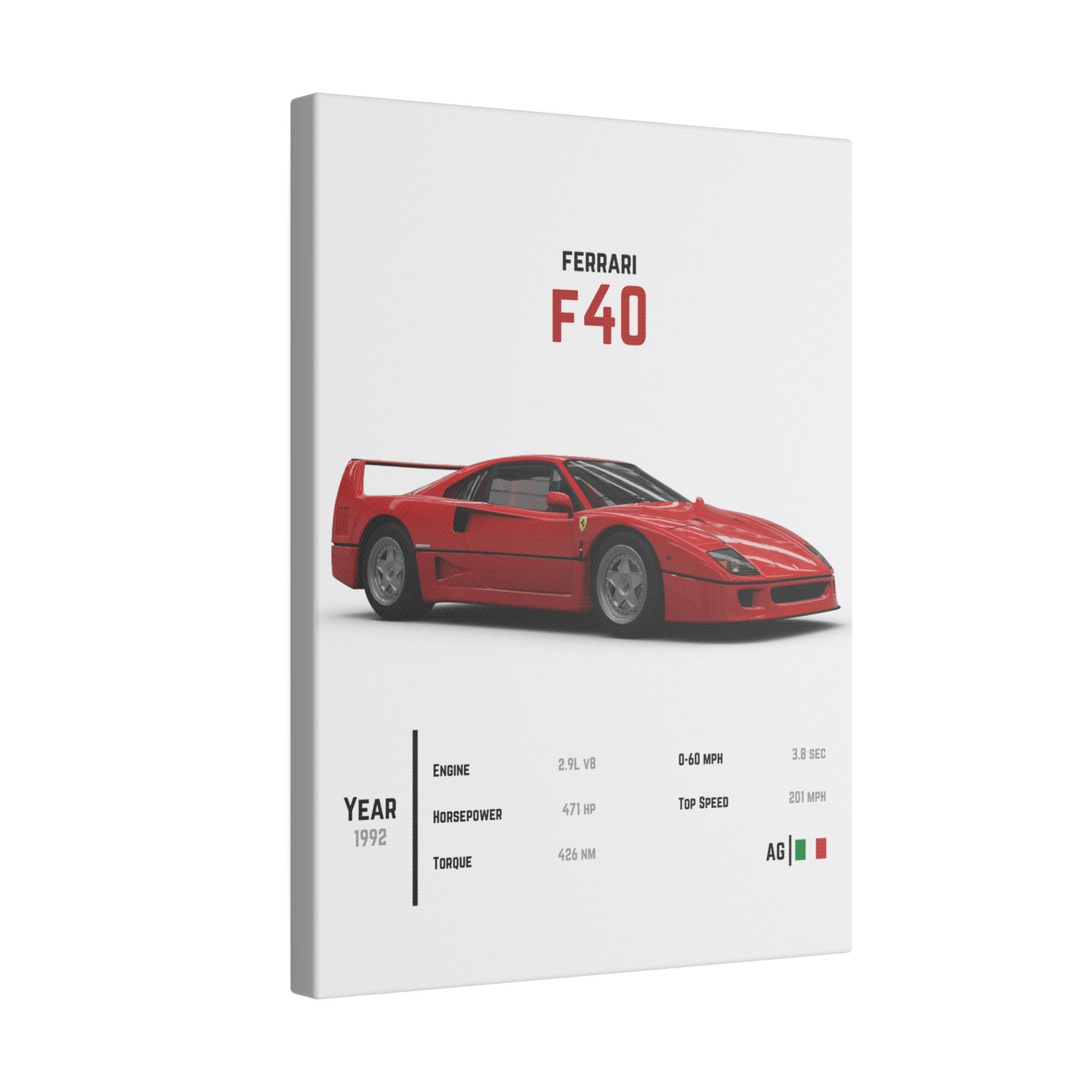 Ferrari F40 Canvas Tile